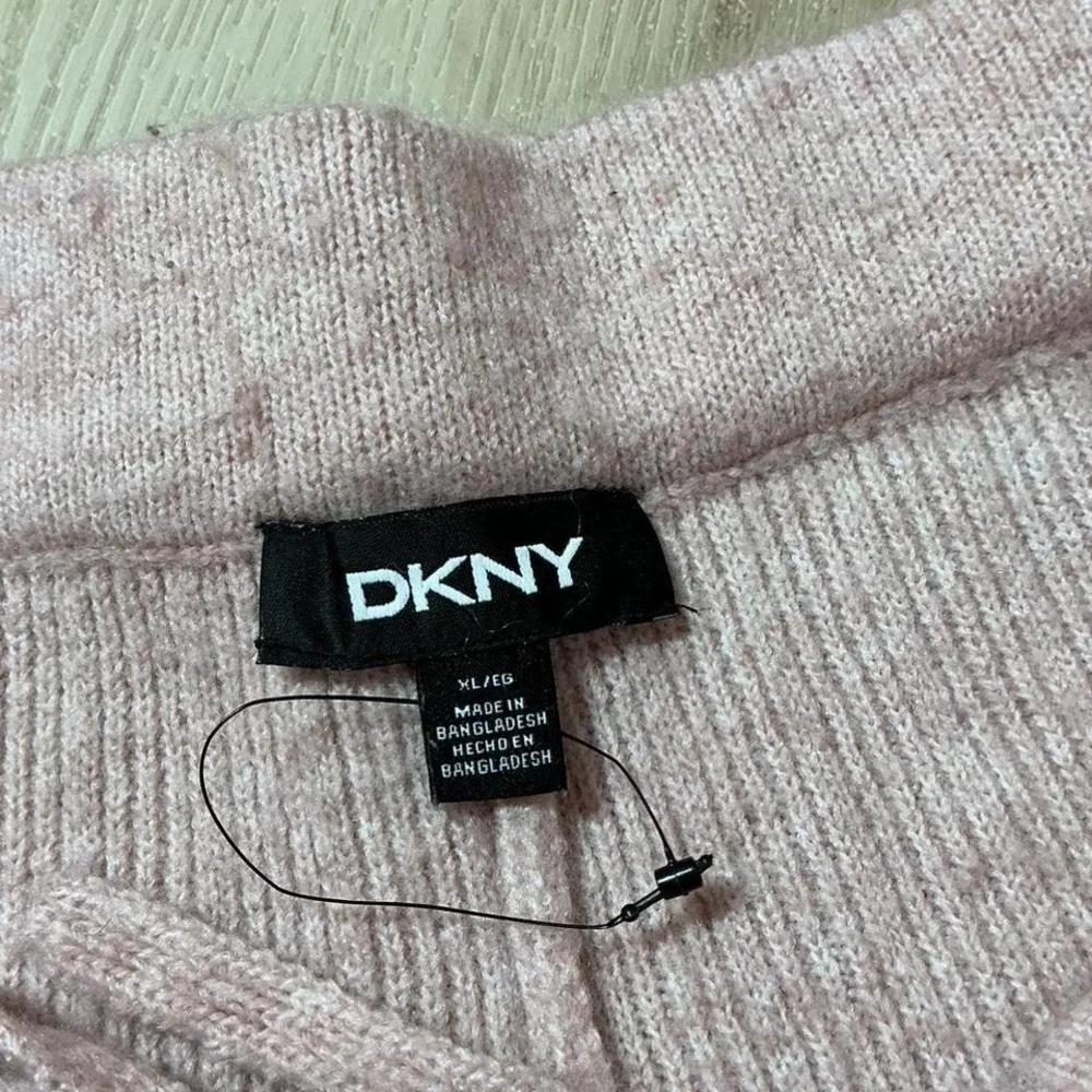 DKNY Women's Knit Lounge Pants Wide Leg‎ Drawstring Waist Pink XL